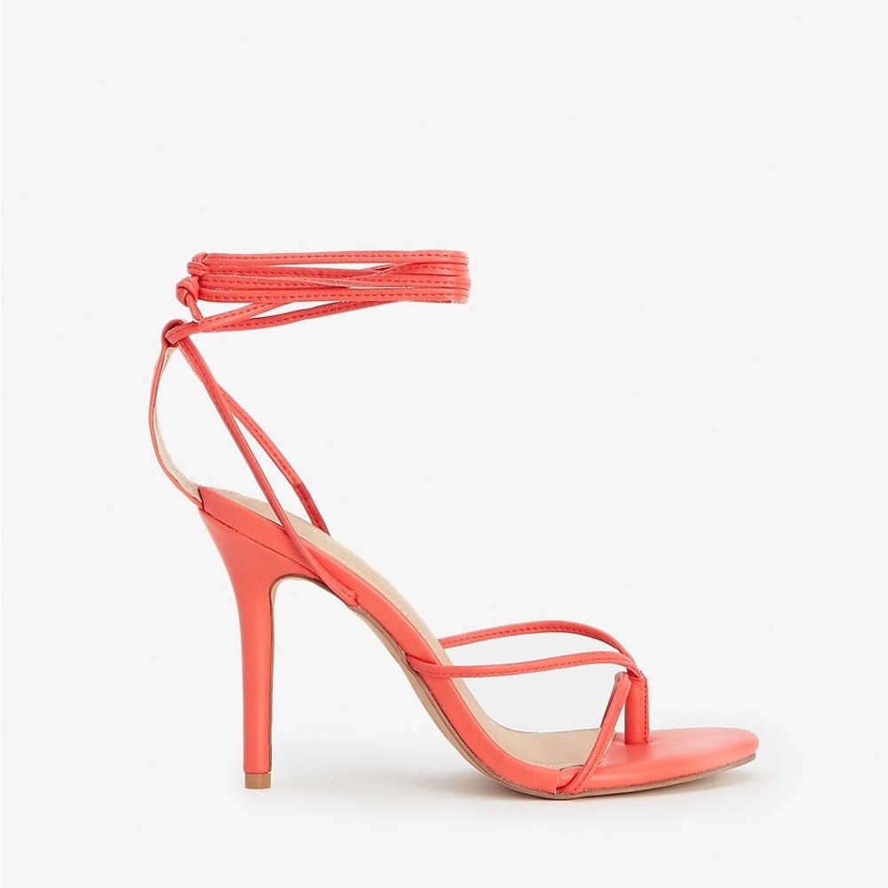 Express Orange Strappy Heeled Thong Sandals | Size 7 | NWT